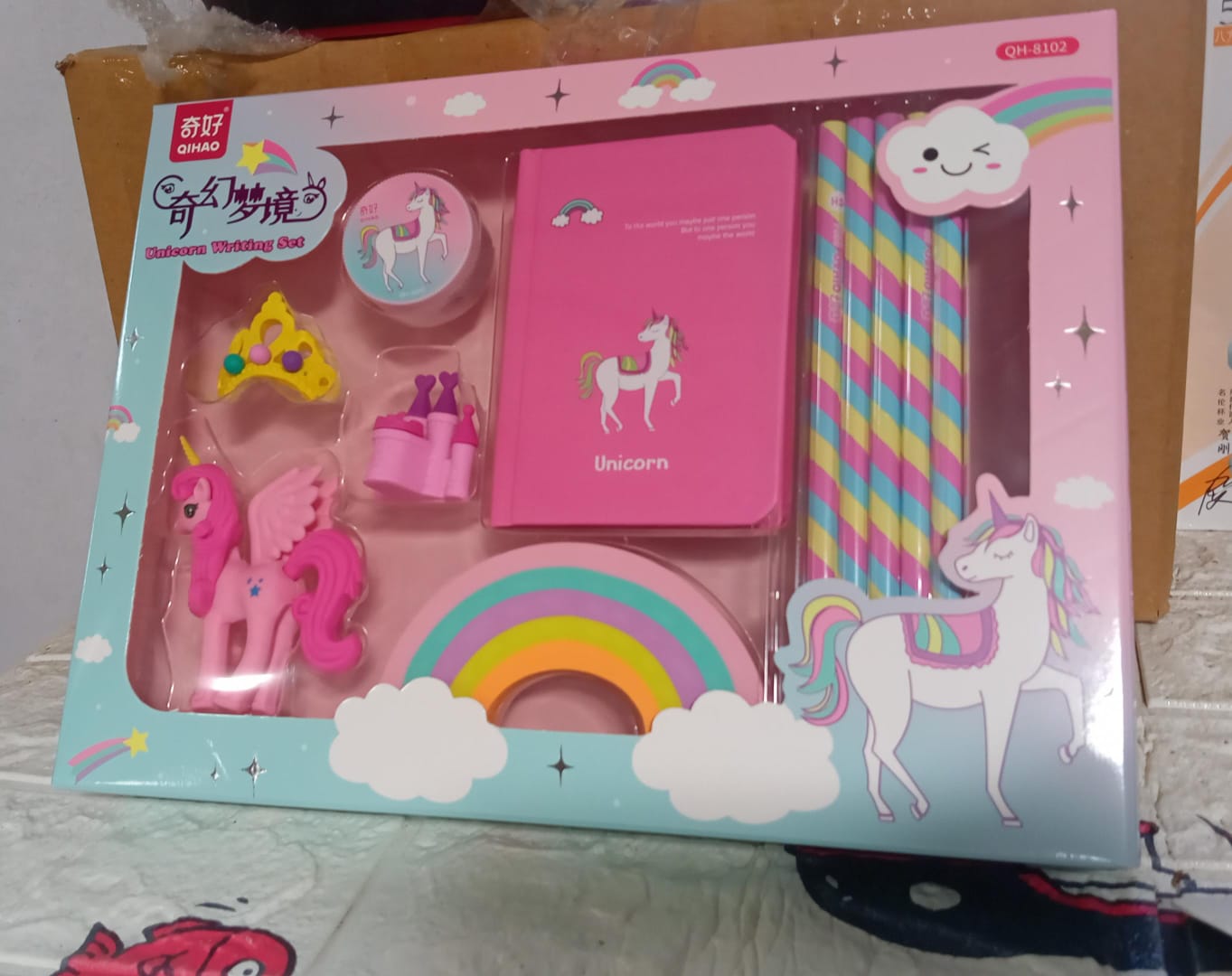 4102 Unicorn Stationery Writing Set - Unicorn Diary, Pencils, Sharpener, Unique Erasers for Girls Ages 4-11 Years Old Birthday Party Return Gift Set for Girls Kids (11 Pc Set) 4102 Unicorn Stationery Writing Set - Unicorn Diary, Pencils, Sharpener, Unique Erasers for Girls Ages 4-11 Years Old Birthday Party Return Gift Set for Girls Kids (11 Pc Set)